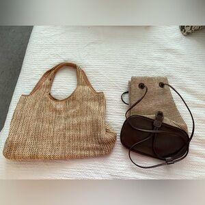 Two Tan and Brown Women's Tote Bag